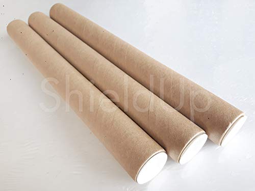 3 x ShieldUp Strong Cardboard Postal Tubes | 25mm Diameter by 300mm Long