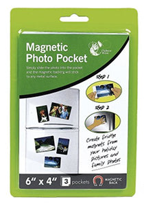6 Packs of 3 Magnetic Photo Pocket 6" x 4"